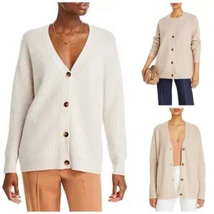 C by Bloomingdale’s cashmere oversized cardigan in alabaster - small nwt